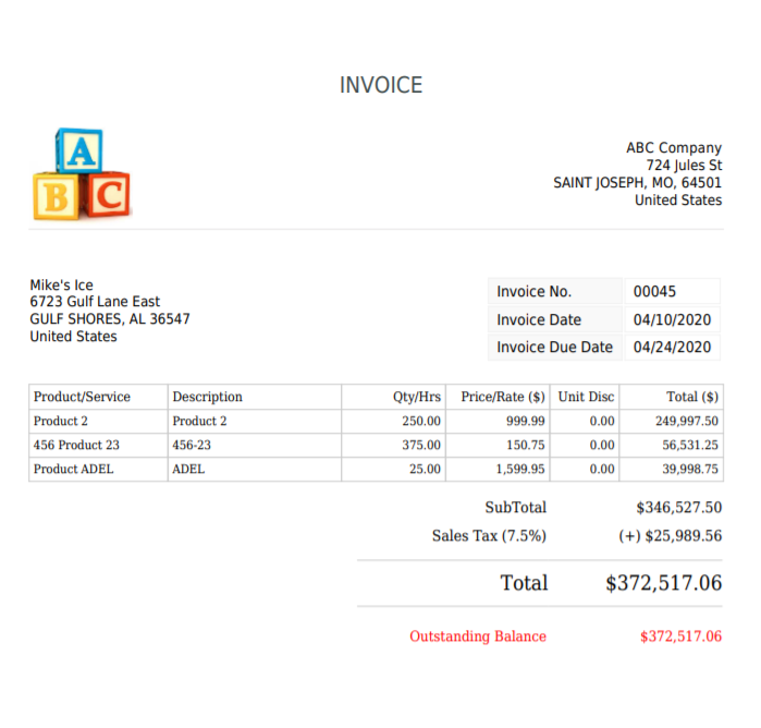 Invoicing: Customize your invoices