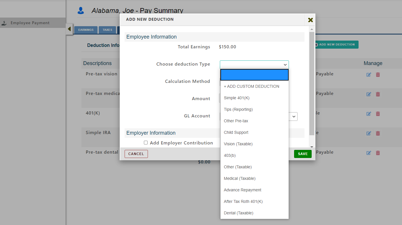 Customize Payroll for individuals